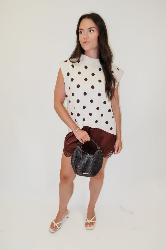Play It Cool Polka Dot Hi-Low Sweater - The Pink Tulip Clothing