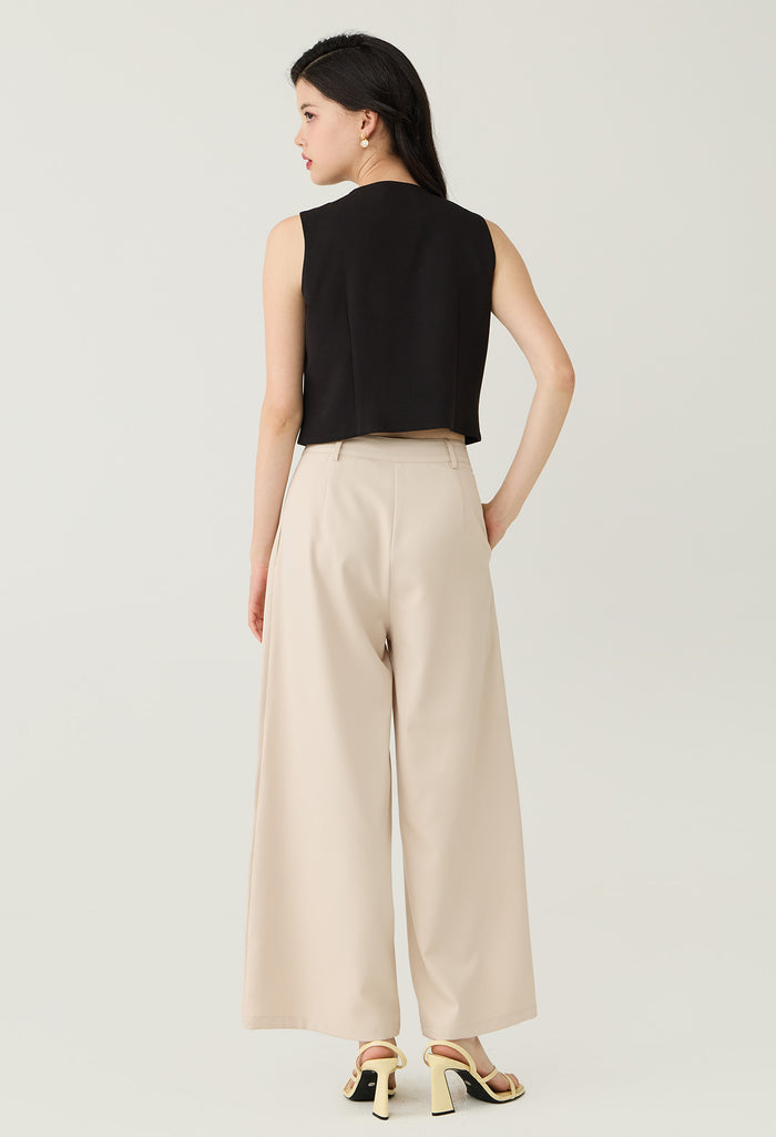 Pleated Front Palazzo Pants