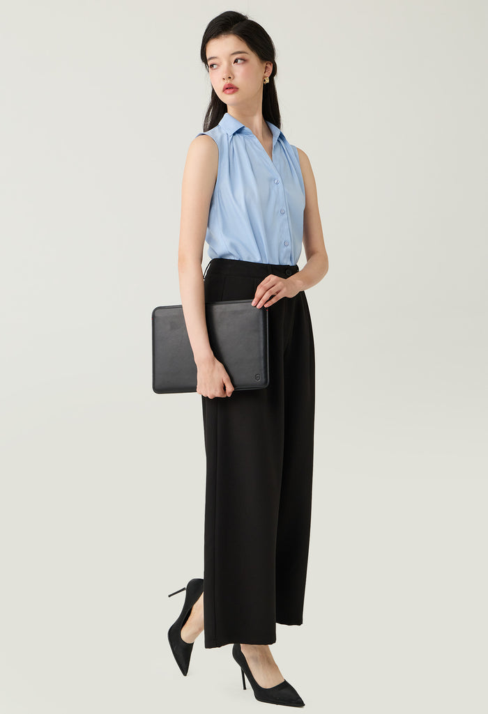 Pleated Front Palazzo Pants