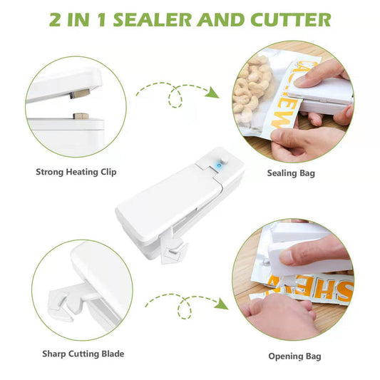 Portable Rechargeable Heat Sealer For Plastic Snack Bags And Food Storage