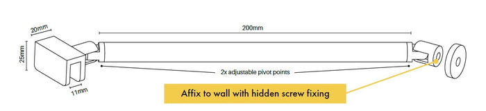 Purity Showerscreens and adjustable arm bracket SMALL ARM BRACKET - Image 2