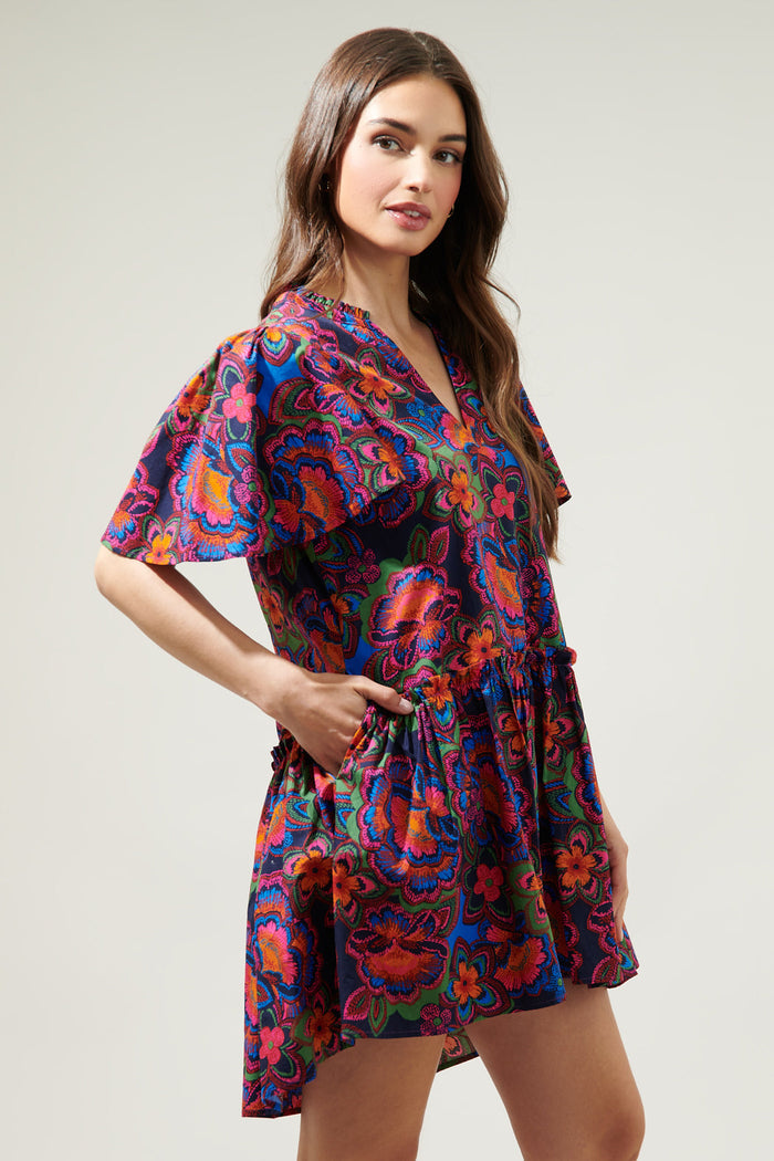 Raveena Midnight Trapeze Mini Dress