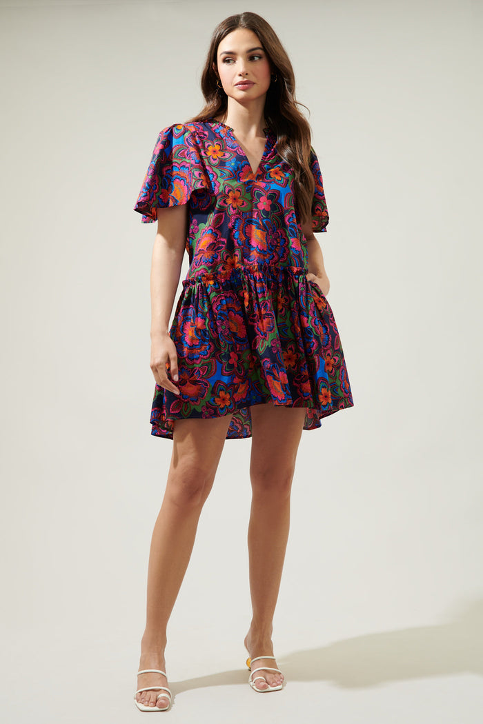 Raveena Midnight Trapeze Mini Dress