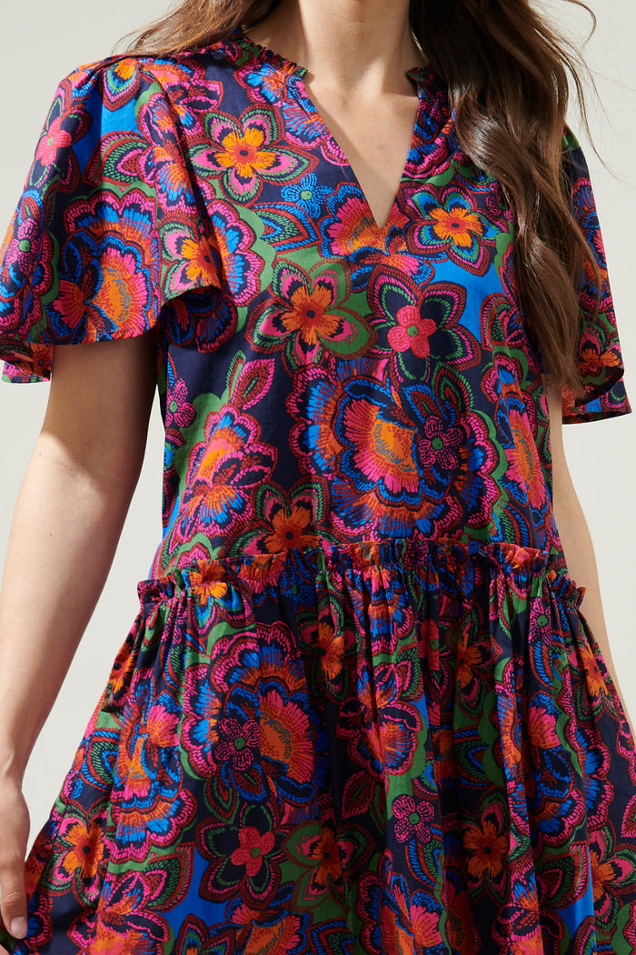 Raveena Midnight Trapeze Mini Dress