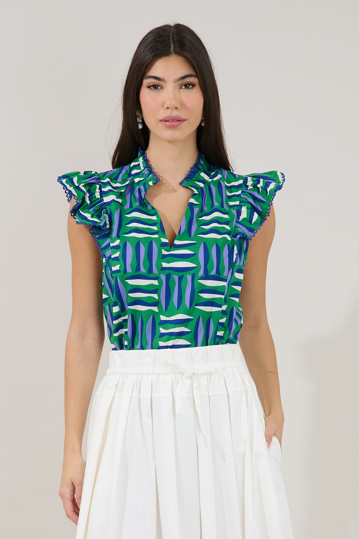 Rayen Ruffle Top Marlin