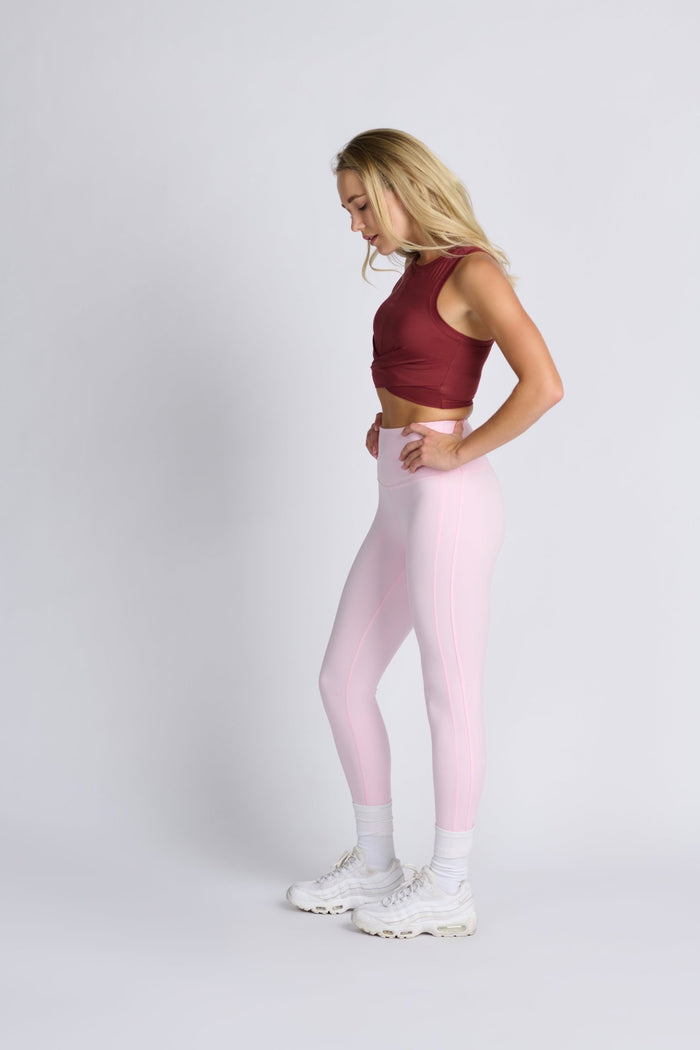 Rayure High Waist Legging - Pink - ANNIE.G