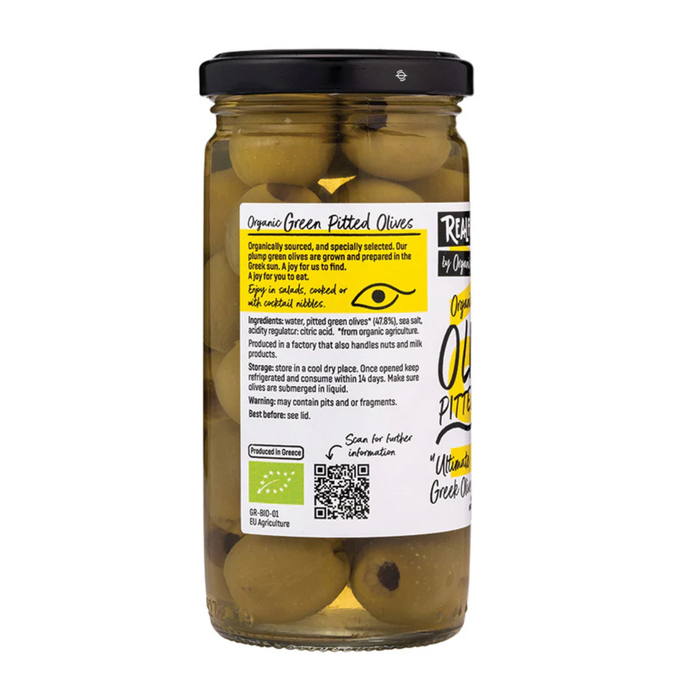 Realfoods by Organico Green Pitted Olives 230g