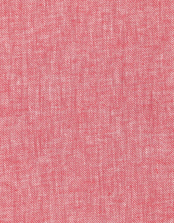 Red Herringbone Cotton Linen Fabric