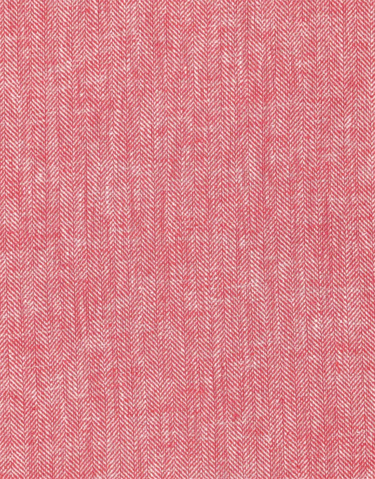 Red Herringbone Cotton Linen Fabric