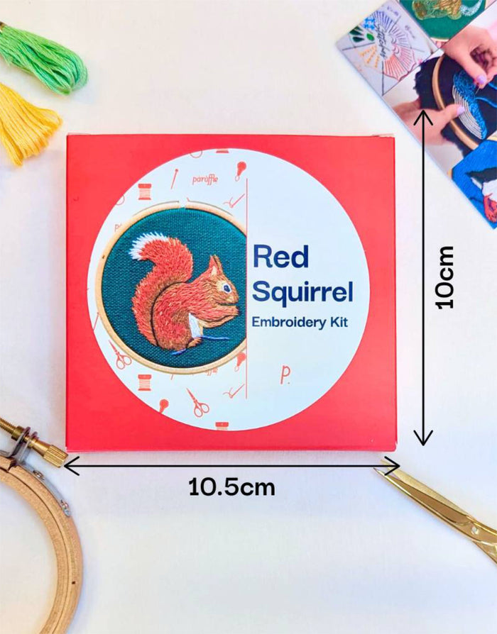 Red Squirrel Mini Embroidery Kit, Paraffle