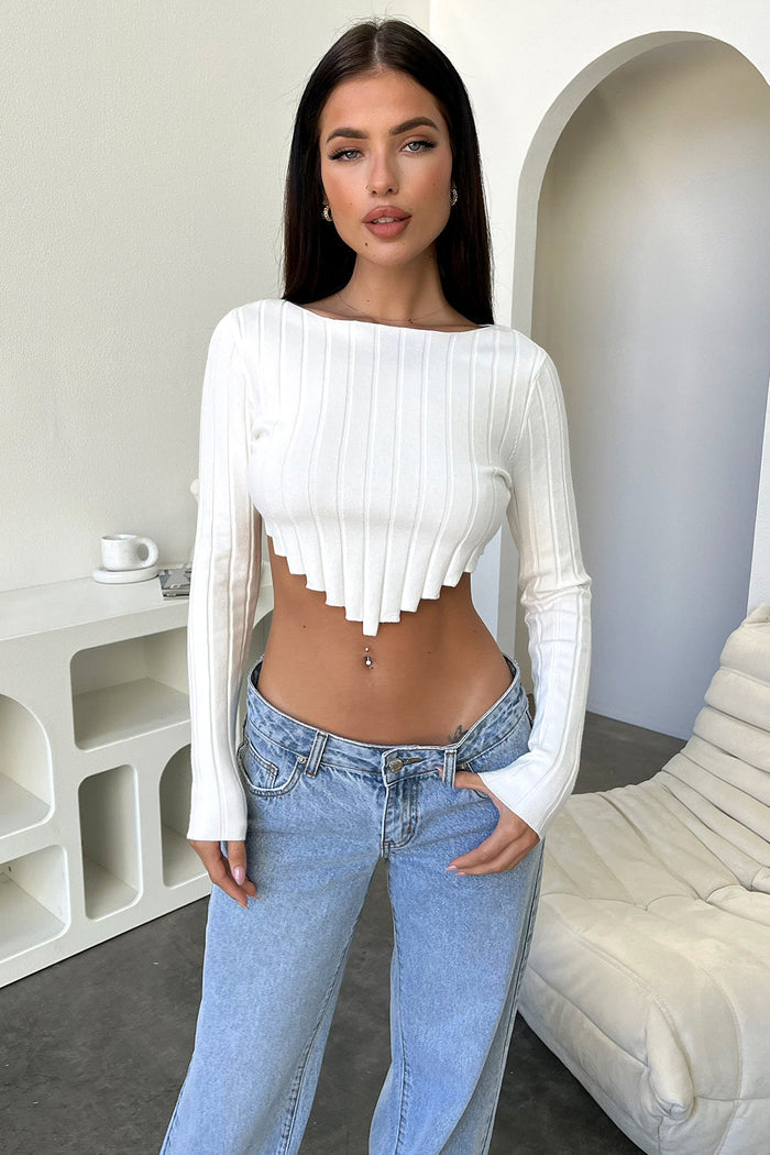 Reeva Long Sleeve Knit - White