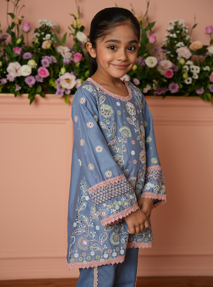 Revina Supima Cotton Blue Kurta Set