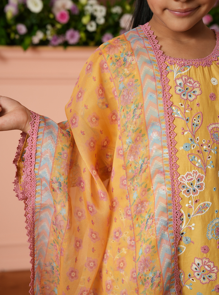 Revina Supima Cotton Mustard Kurta Set
