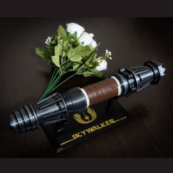Florist-ready lightsaber bouquet holder for galactic themed weddings