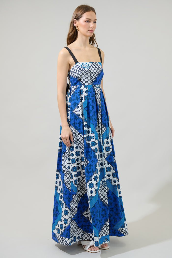 Roxy Fabiola Smock Back Pleated Maxi Dress
