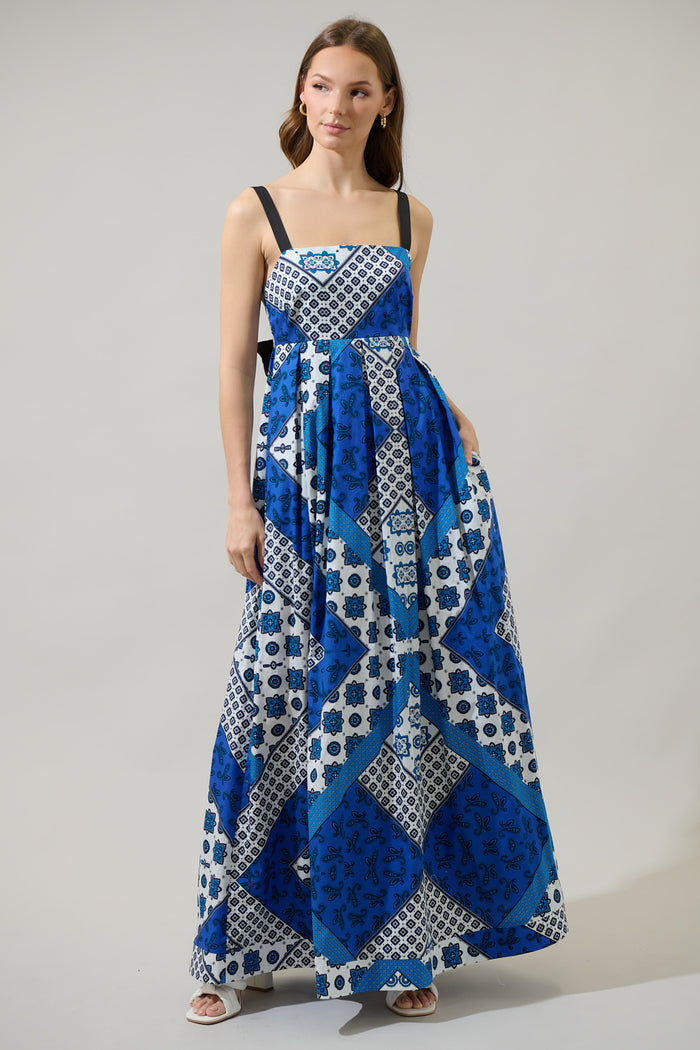 Roxy Fabiola Smock Back Pleated Maxi Dress