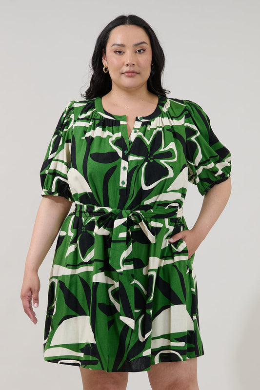 Samrie Shift Mini Dress Rainforest Curve