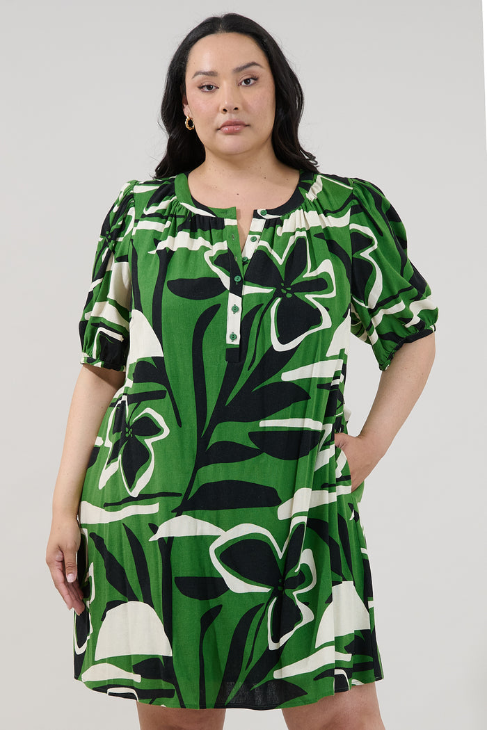 Samrie Shift Mini Dress Rainforest Curve