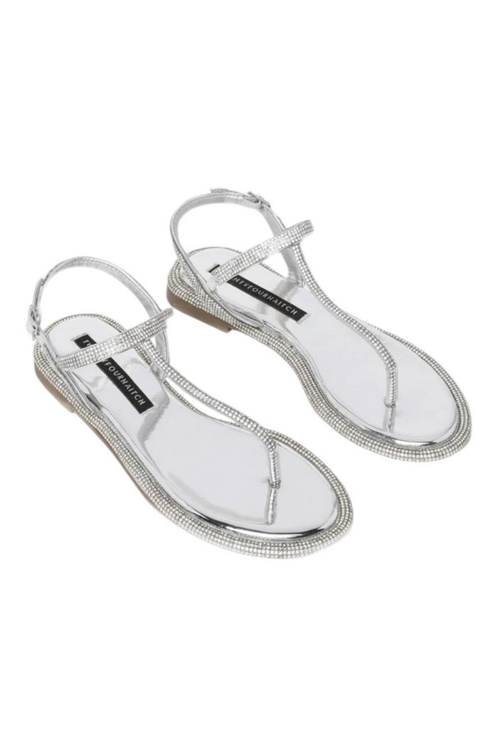 sandalo donna strass argento