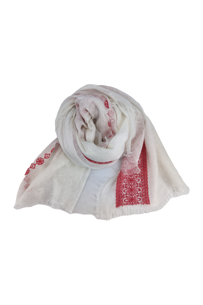 Sciarpa Bianco/fucsia
