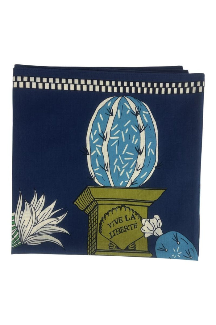 sciarpa donna 100x100 fantasia tequila blu