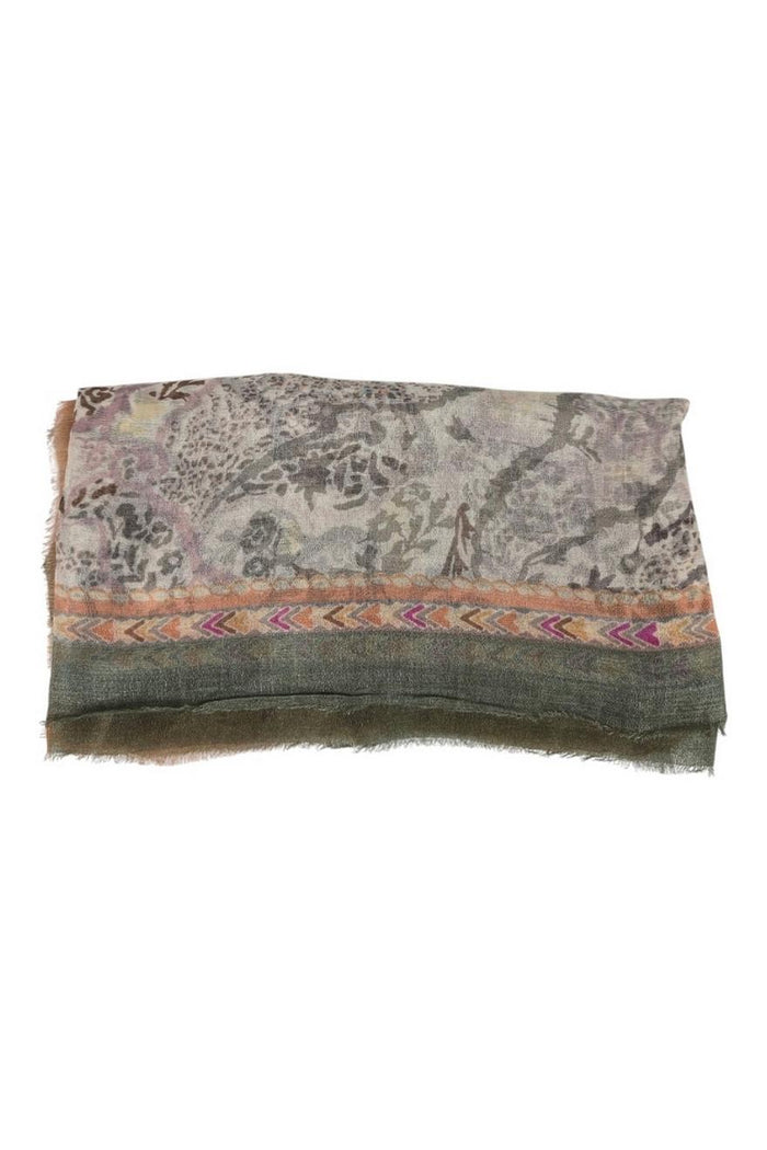 sciarpa donna fantasia cachemire militare e rosa