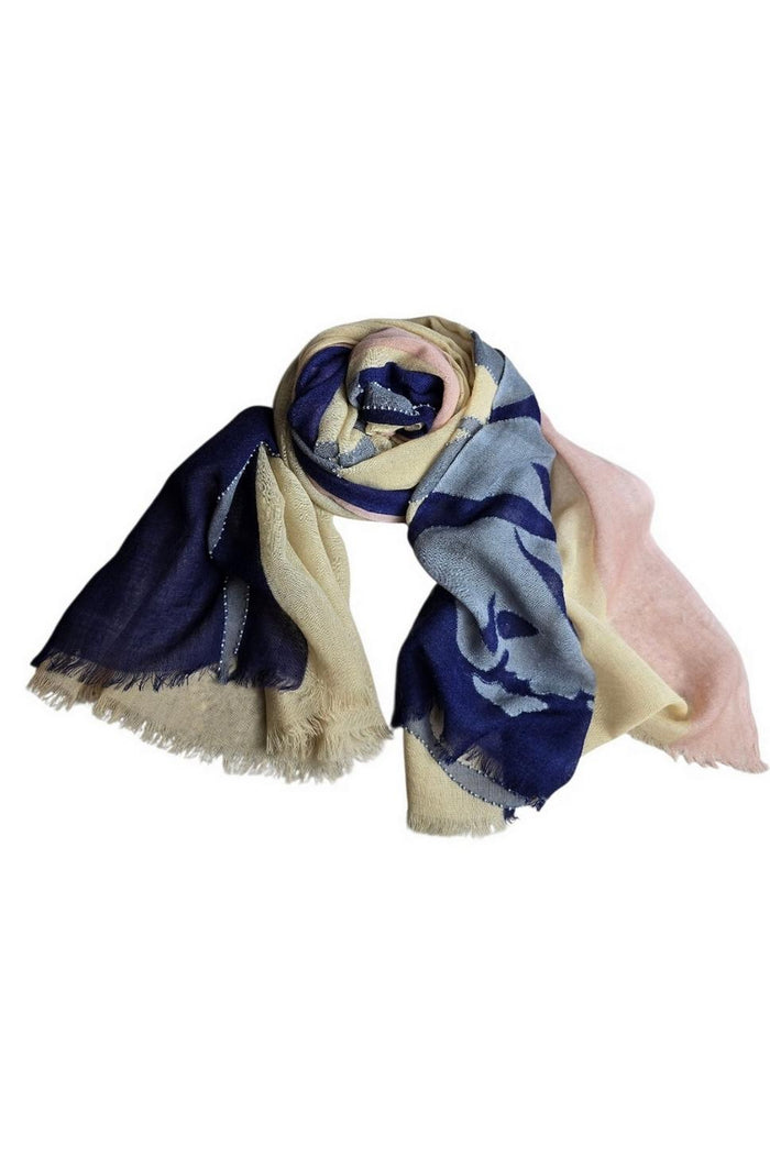 sciarpa donna fiori e perline