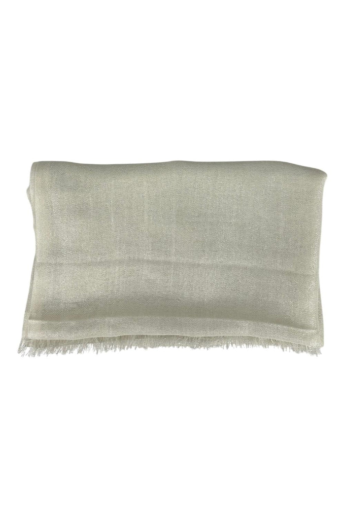 sciarpa donna in lurex latte