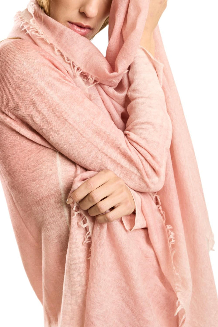 sciarpa donna sfumata in cachemire rosa