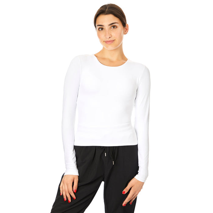 Second Skin - Roxie, Crew Neck, Long Sleeve 064 - White