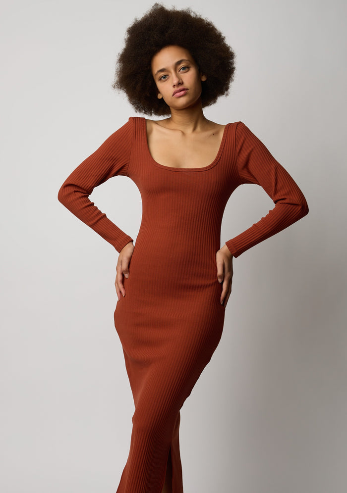 She's The Boss Bodycon - Rust