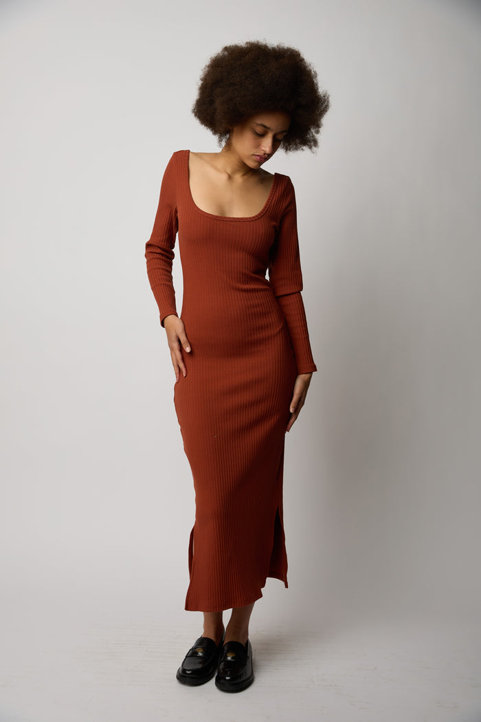 She's The Boss Bodycon - Rust