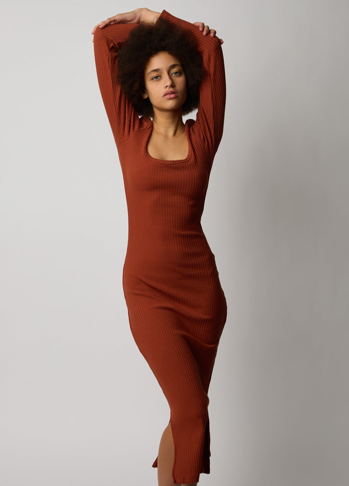 She's The Boss Bodycon - Rust