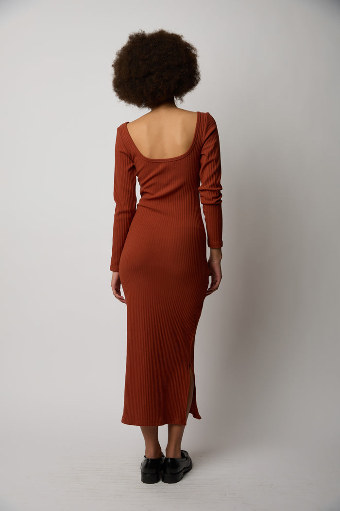 She's The Boss Bodycon - Rust