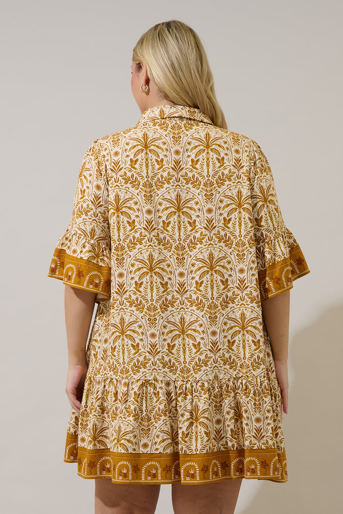 Shift Mini Dress Calina Tropical Curve