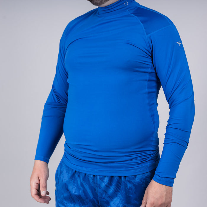 Shira Mock Neck Compression Top - Dazzling Blue