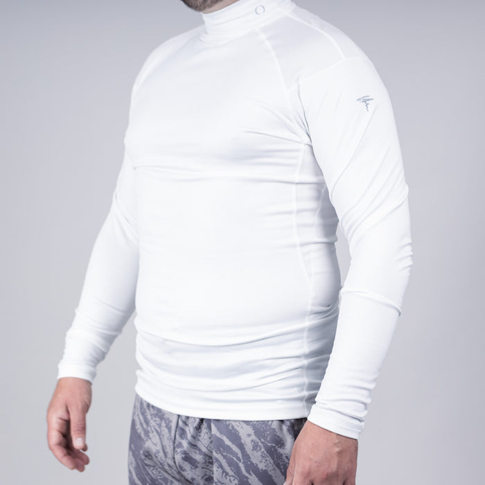 Shira Mock Neck Compression Top - Optic White