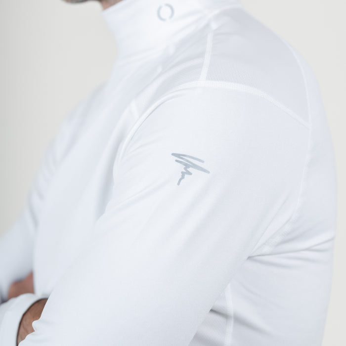 Shira Mock Neck Compression Top - Optic White