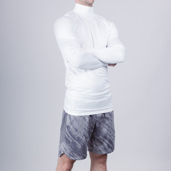 Shira Mock Neck Compression Top - Optic White
