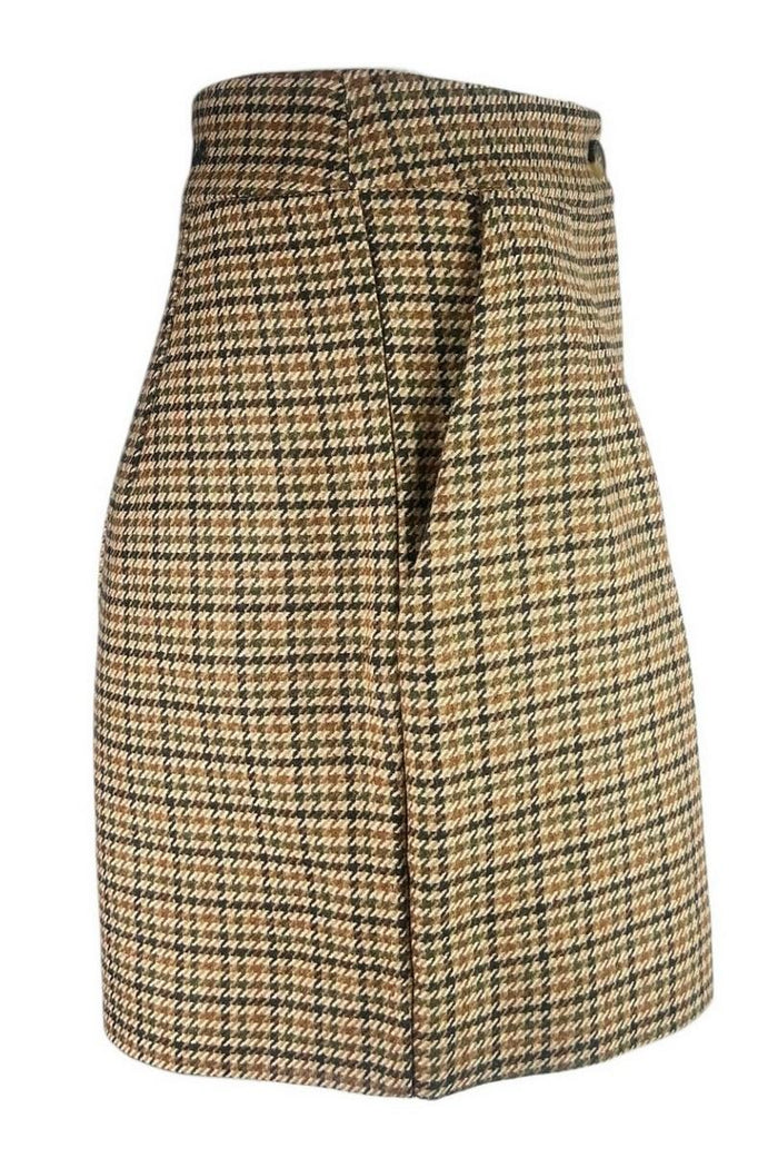 short donna check marrone