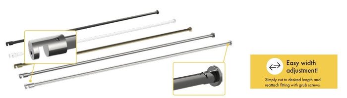 Showerscreens Support Arm, Support Bar, Made from Brass, Gunmetal Grey, Brushed Gold, Chrome - Image 1