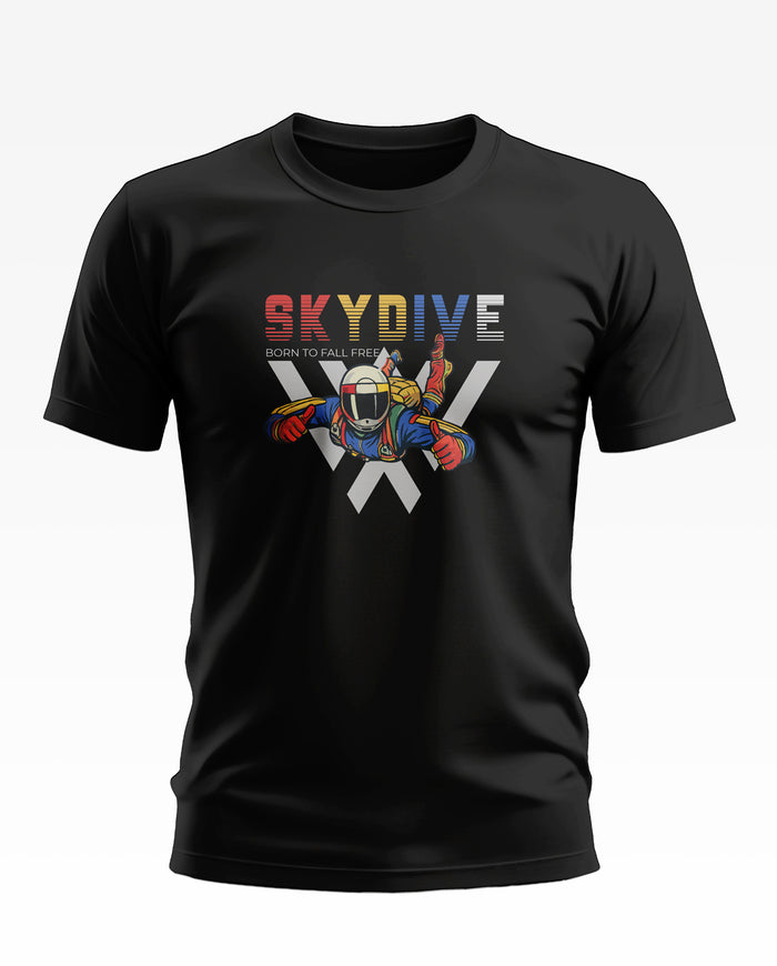 Skydive Born to fall Free Cotton T-shirt