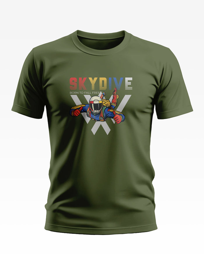 Skydive Born to fall Free Cotton T-shirt