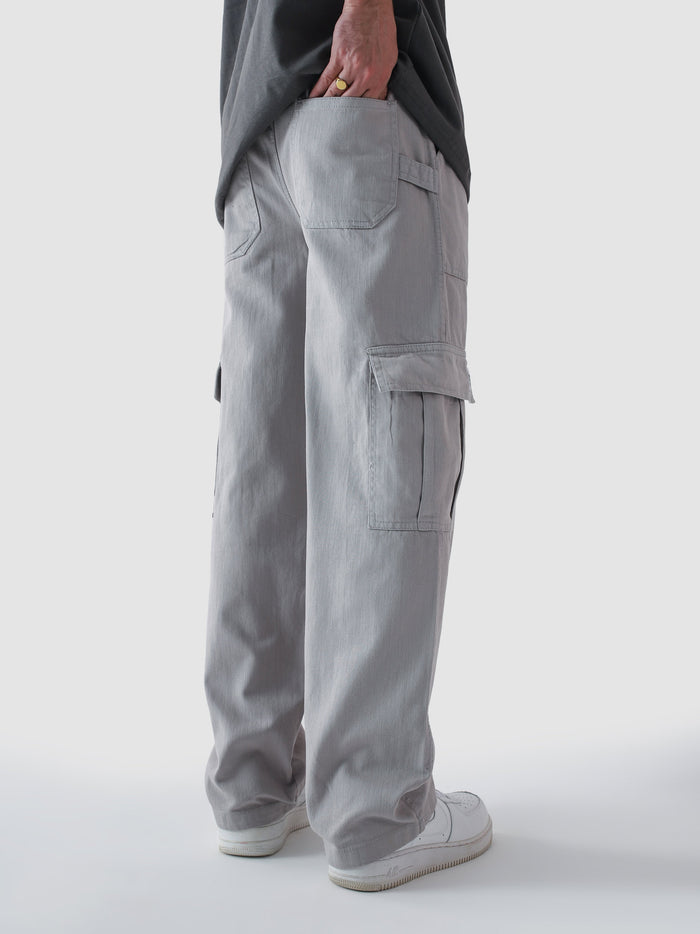 Slate grey cargo pants flat lay product shot streetwear Pakistan – GROOVY