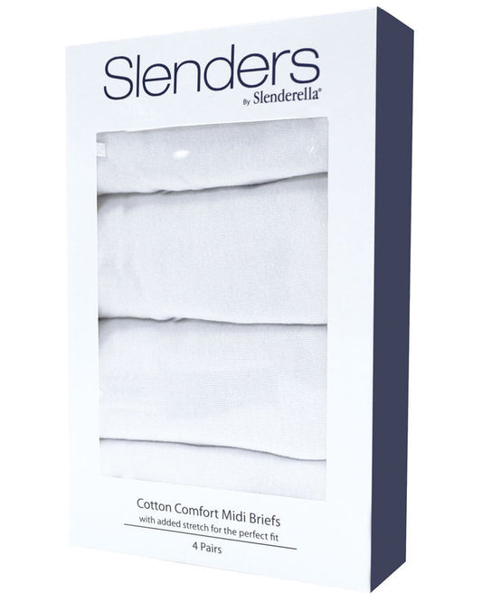 Slenderella Cotton Comfort Midi Brief - White - Slenderella
