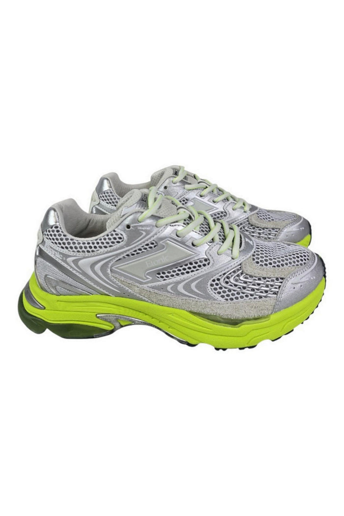 sneakers donna lime e argento