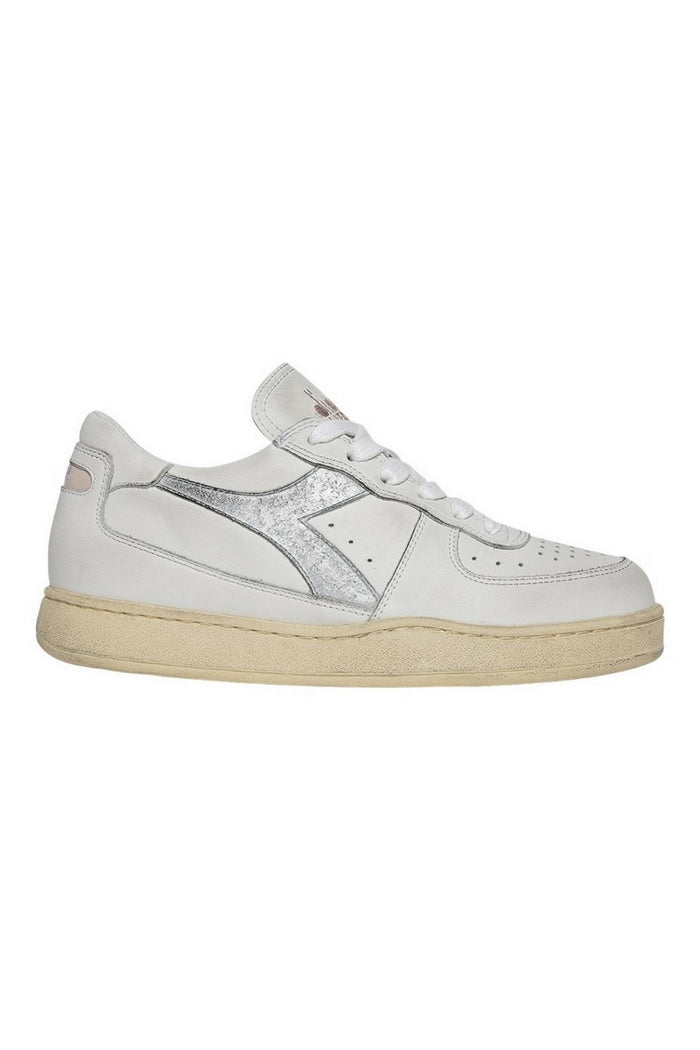 Sneakers donna mi basket bianco e argento