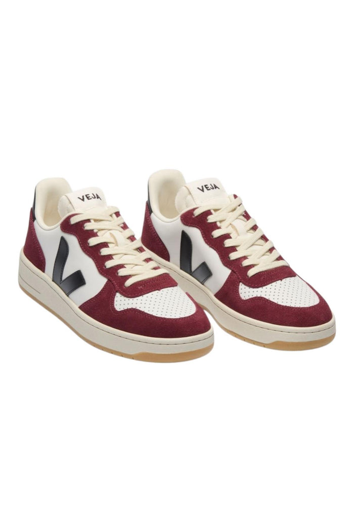 sneakers donna v-10 prime bianco e bordeaux