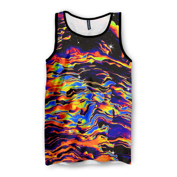 A surreal, melting galaxy concept ripples horizontally across a void black background in layers of viscous, liquefied color. Contact us with accessibility feedback, we'd love to help!