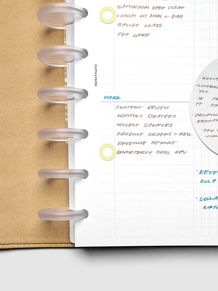 Spotlight Stickers | High Gloss | Lisbon shown inside a planner that has handwritten notes